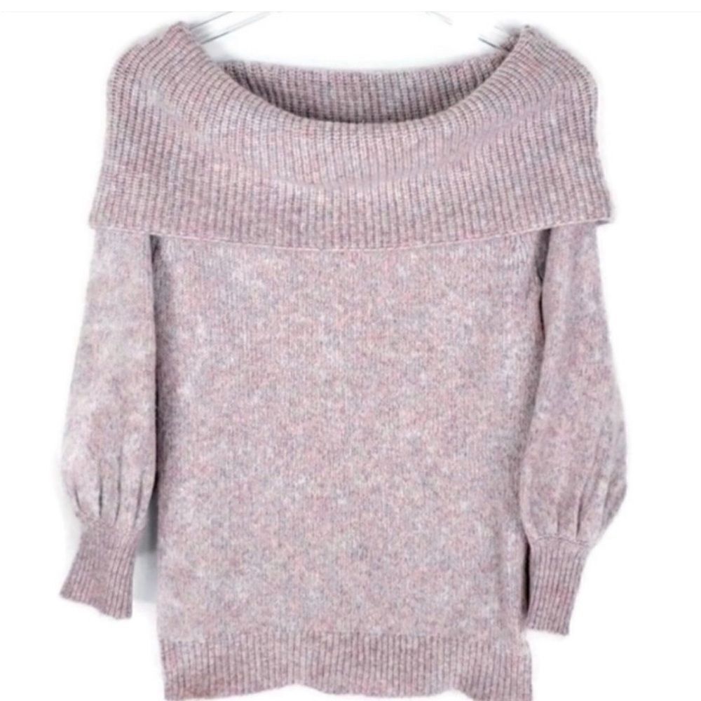 Catherine Malandrino, S, BalloonSleeve Cowl Neck Sweater, Purple